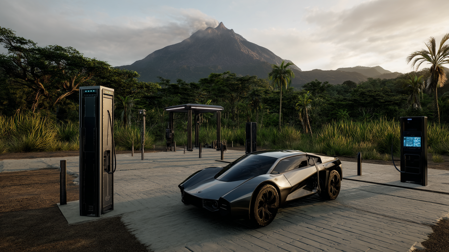 mikemoran9476_A_futuristic_electric_vehicle_parked_near_a_mod_8197e04f-5fb1-4337-b019-3a931057bfb4_3